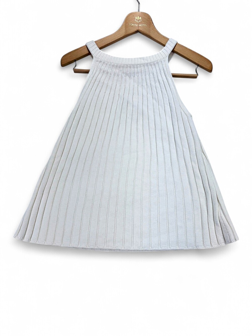 Anthropologie Ribbed Halter Swing Tank Top Size M White